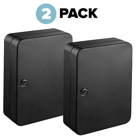 Adiroffice 48 Key Steel Secure Cabinet with Key Lock, Black, PK2 ADI681-48-BLK-2pk